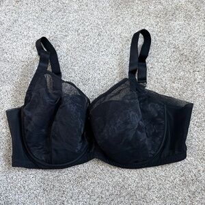Understance Bra 38DDD Black Lace Mesh Floral Underwire Sexy Comfort